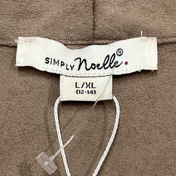 Simply Noelle Womens L XL Convertible Zip Coat Blazer Jacket Khaki Moto Soft - Picture 6 of 8